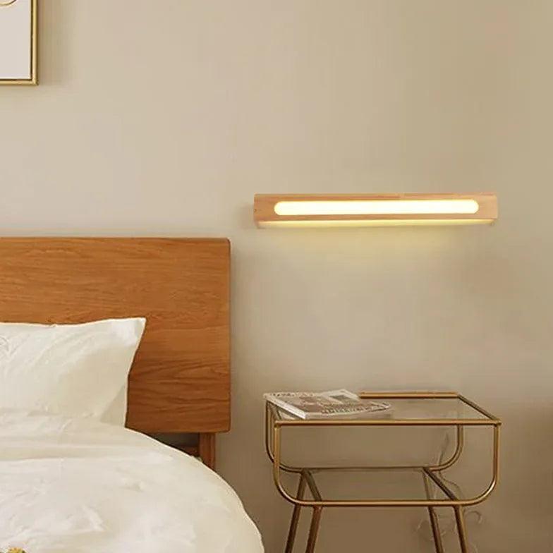 Geometry Brown Wooden Led Wall Lights - Clowas