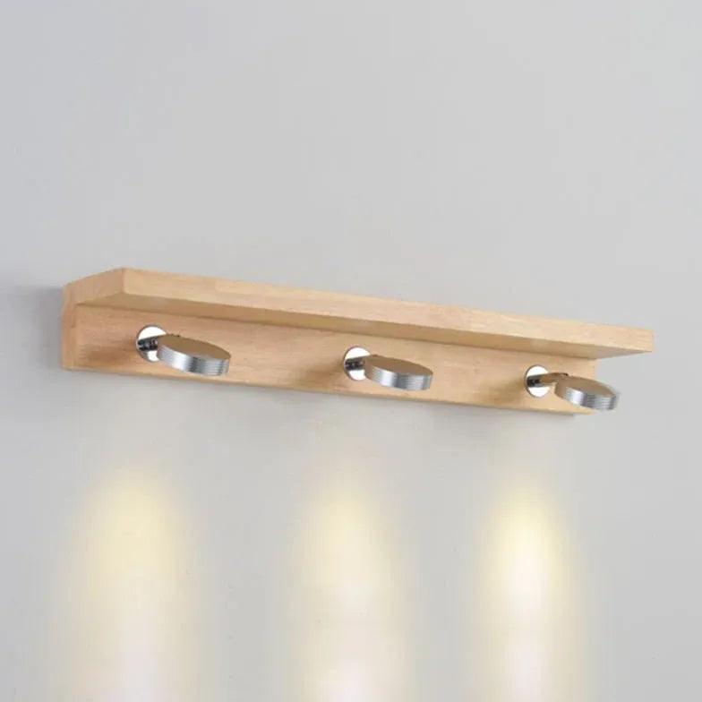 Geometry Brown Wooden Led Wall Lights - Clowas