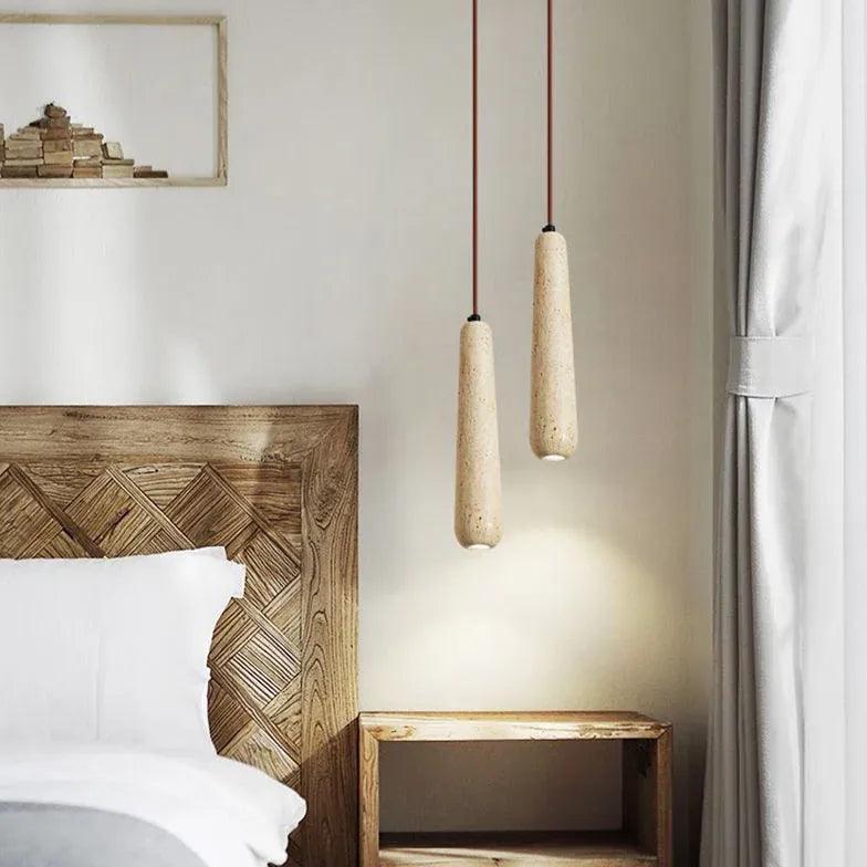 Hanging Stone Vintage Wooden Pendant Light - Clowas