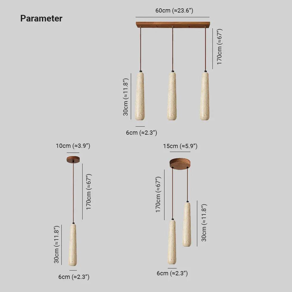 Hanging Stone Vintage Wooden Pendant Light - Clowas