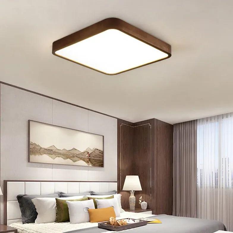Warm and Elegant Wooden Flush Ceiling Lights - Clowas