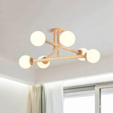 Triangle Interlacing Bedroom Wooden Flush Ceiling Lights - Clowas