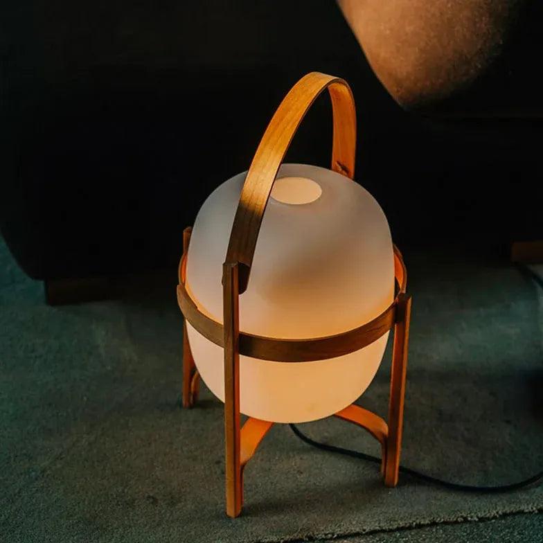 Portable White Lantern with Rounded Design - Clowas