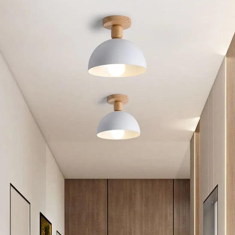 Hemispherical Corridor Wooden Ceiling Light - Clowas