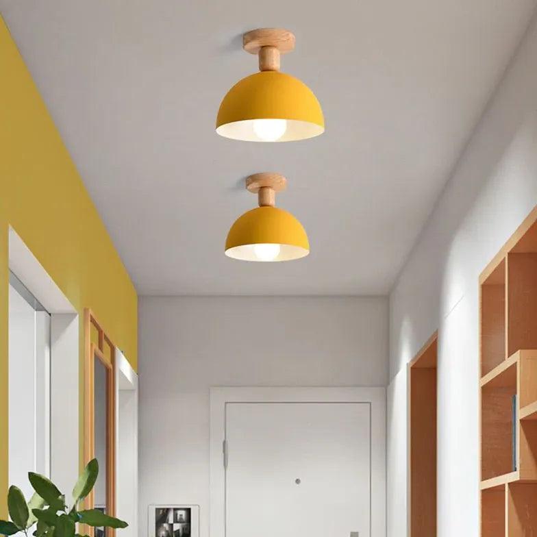 Hemispherical Corridor Wooden Ceiling Light - Clowas
