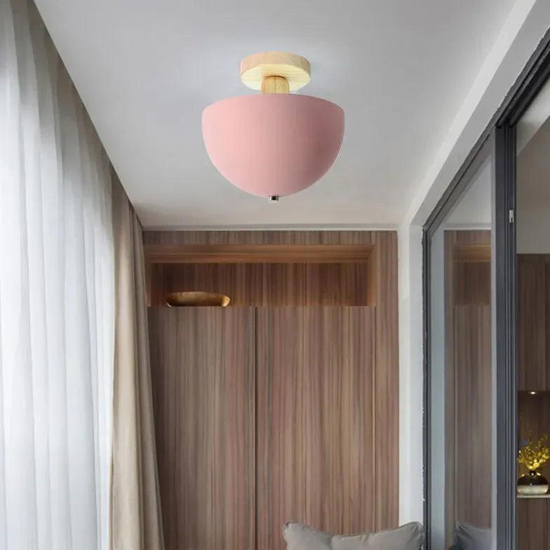 Hemispherical Corridor Wooden Ceiling Light - Clowas