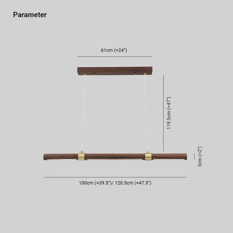 Slender Cylinder Dining Room Wooden Pendant Light - Clowas