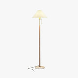 White Pleated Cone-Shaped Long Pole Floor Lamp - Clowas