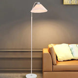 Vintage Pleated Bright Floor Lamp for Living Room