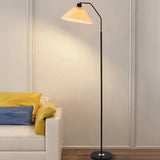 Vintage Pleated Bright Floor Lamp for Living Room