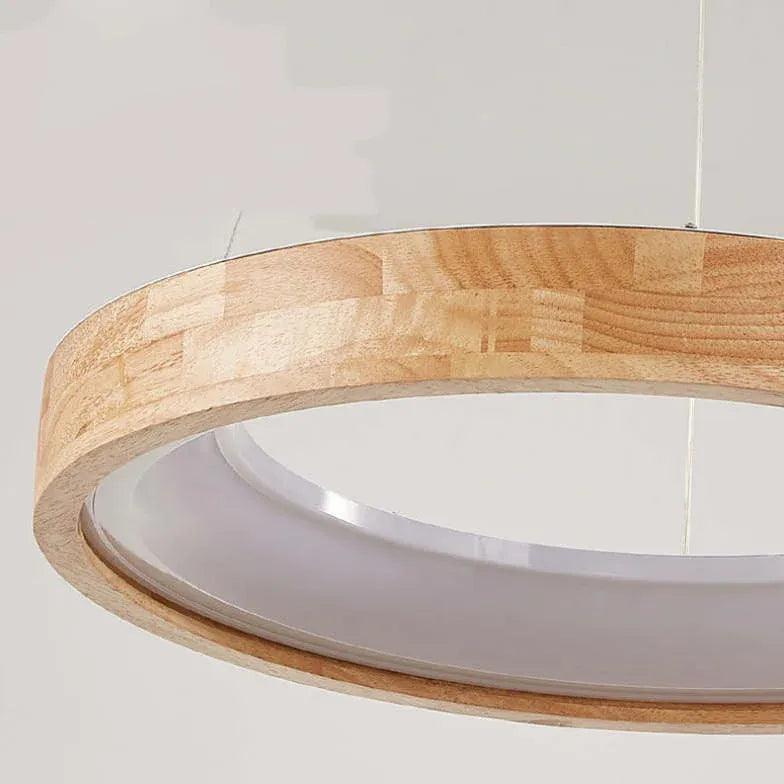 Ozawa Modern Ring Wood Pendant Light - Clowas
