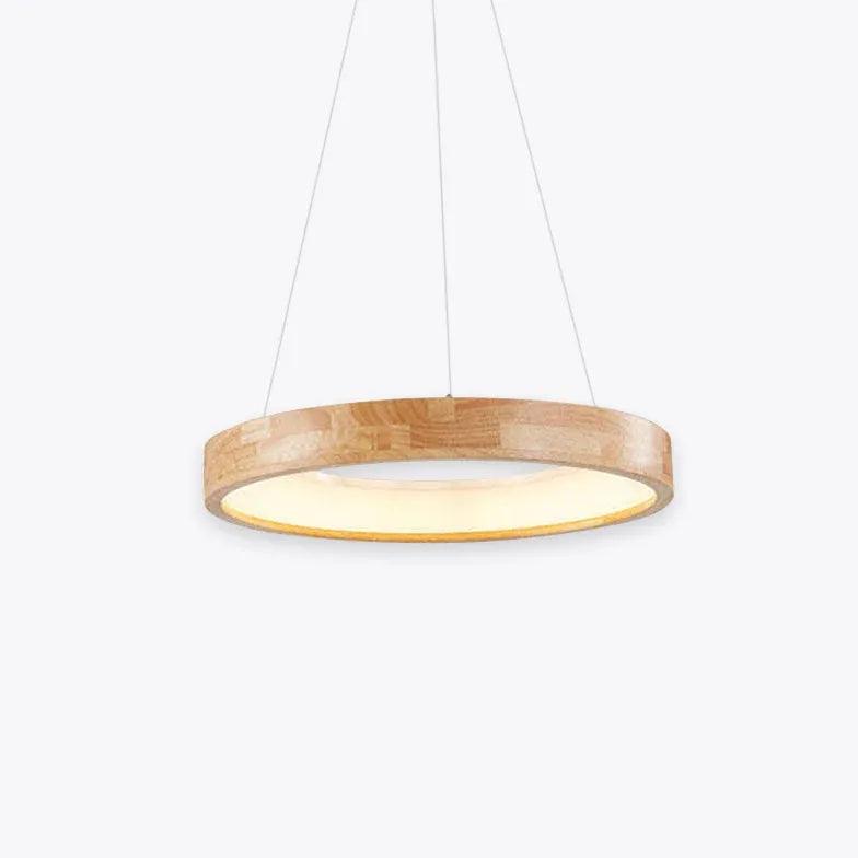 Ozawa Modern Ring Wood Pendant Light - Clowas