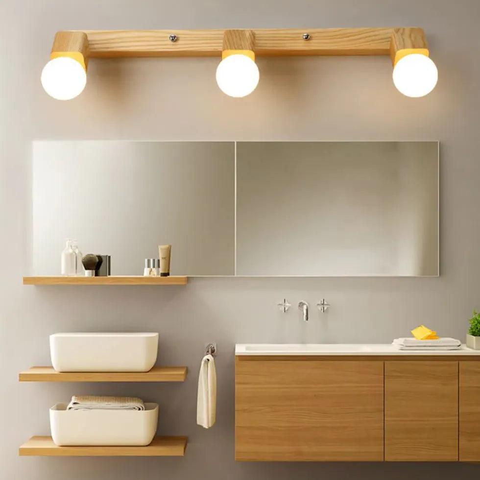 Square Globe Wooden Bathroom Spotlights - Clowas