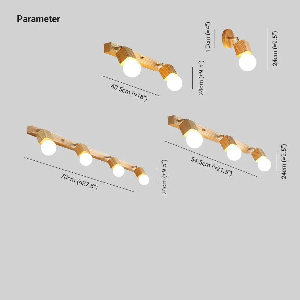 Square Globe Wooden Bathroom Spotlights - Clowas