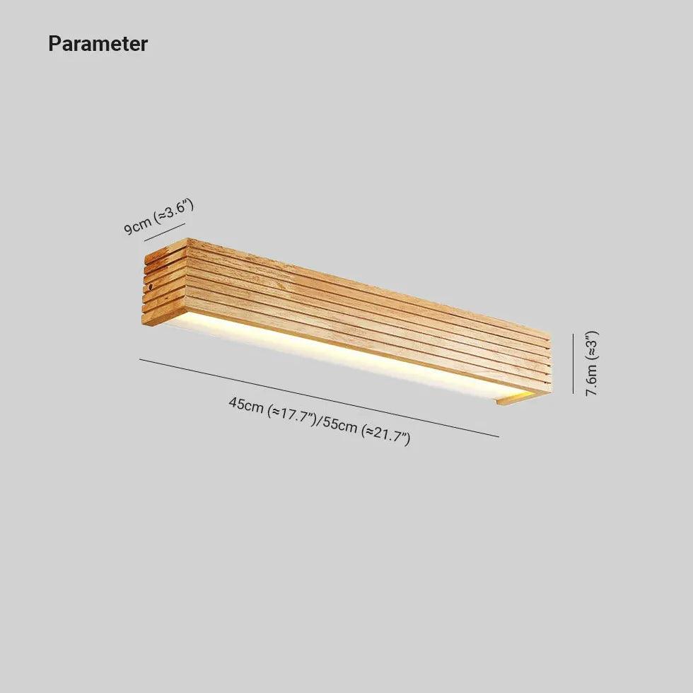 Rectangle Wooden Led Bathroom Wall Lights - Clowas