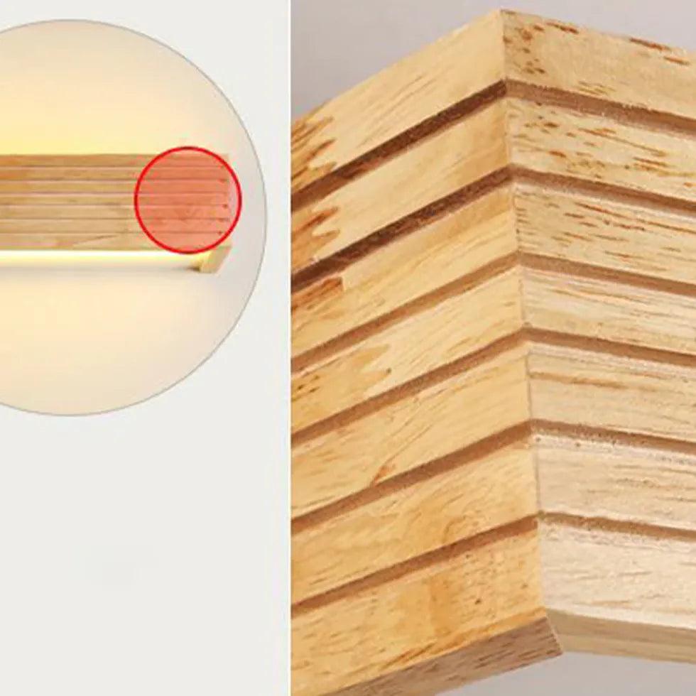 Rectangle Wooden Led Bathroom Wall Lights - Clowas