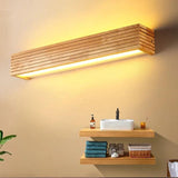 Rectangle Wooden Led Bathroom Wall Lights - Clowas