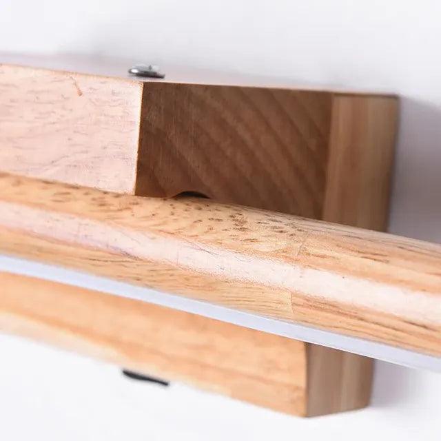Rustic Linear Wooden Led Mirror Lights - Clowas