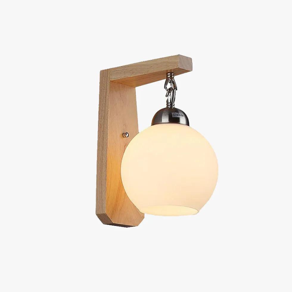 Nordic Minimalist Wooden Glass Modern Wall Lights - Clowas
