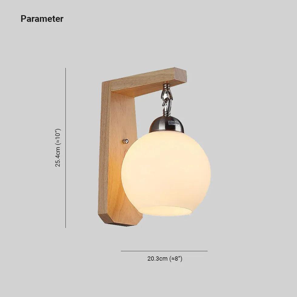 Nordic Minimalist Wooden Glass Modern Wall Lights - Clowas