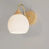 Nordic Wooden Glass Bedroom Wall Lights - Clowas