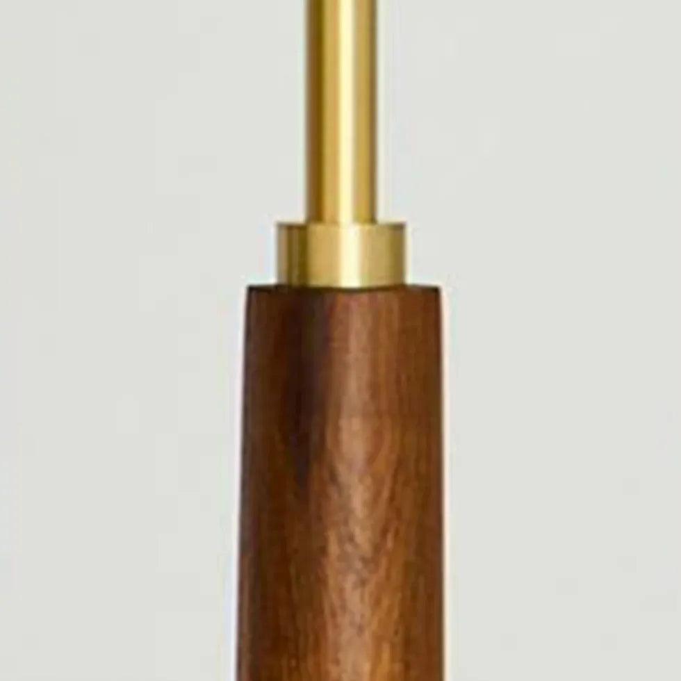 Cone-Shaped Vintage Floor Lamp with Wooden Pole - Clowas