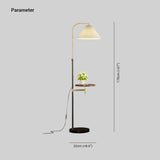White Floor Lamp with Side Table - Clowas