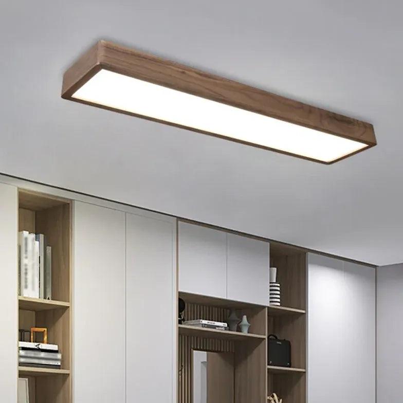 Rectangle Smooth Wooden Flush Ceiling Lights - Clowas