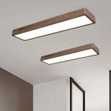 Rectangle Smooth Wooden Flush Ceiling Lights - Clowas