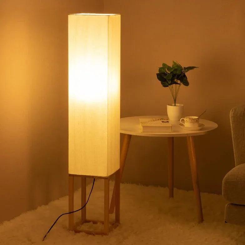 Modern Wood Floor Lamp in Rectangular Shape