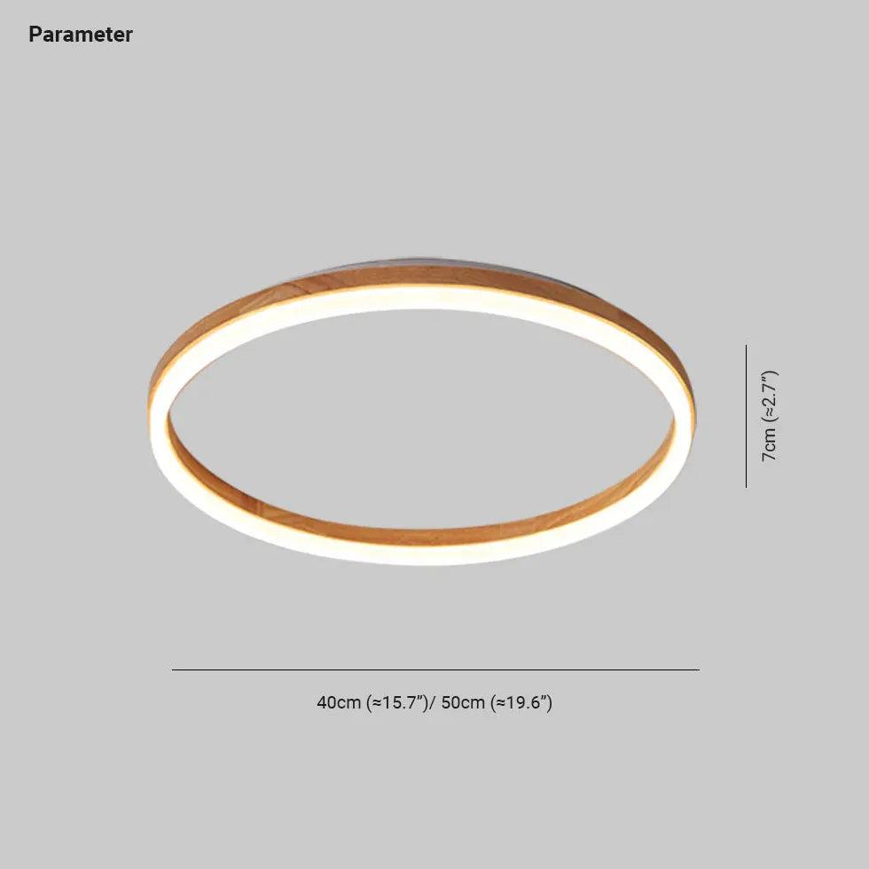 Hollow Ring Bedroom Wooden Flush Ceiling Lights - Clowas