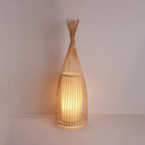 Cone-Shaped Rattan Warm-Toned Floor Lamp - Clowas