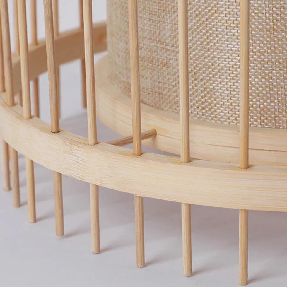 Cone-Shaped Rattan Warm-Toned Floor Lamp - Clowas