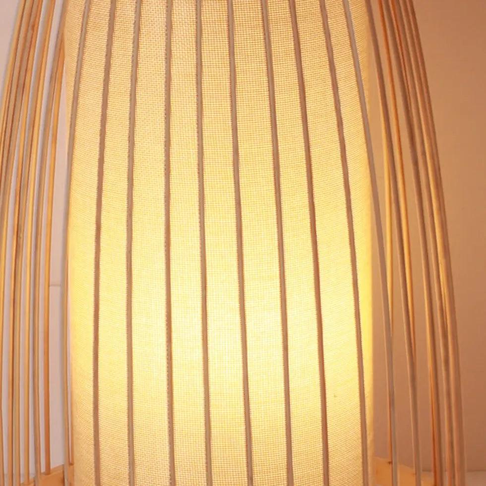 Cone-Shaped Rattan Warm-Toned Floor Lamp - Clowas