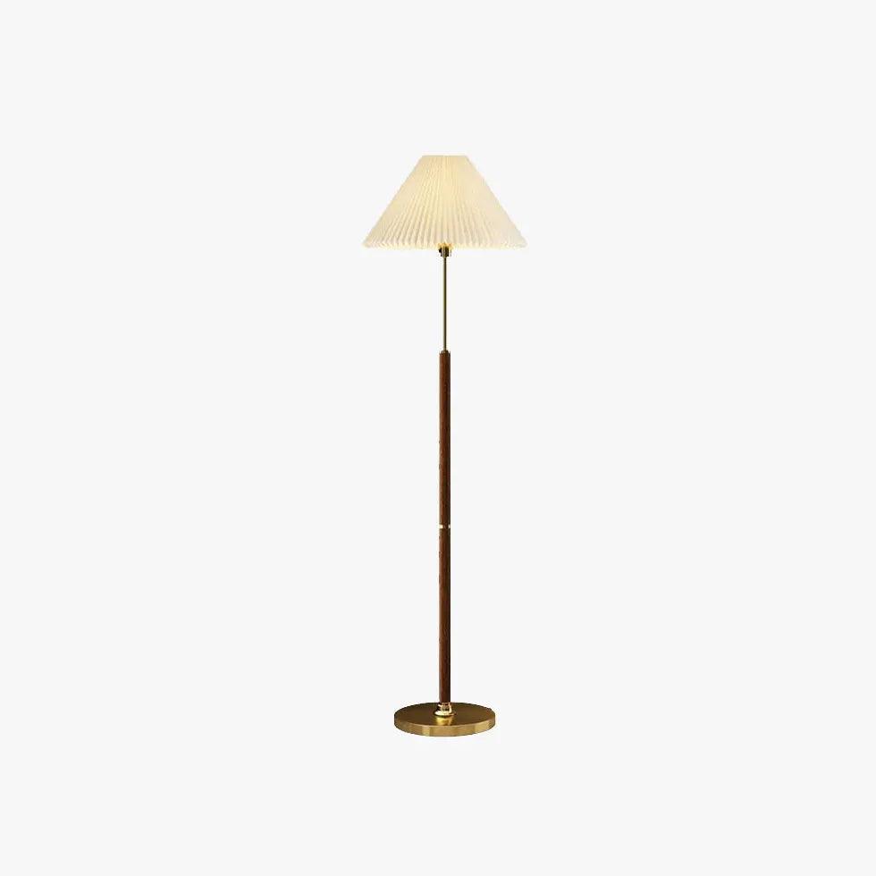Cone-Shaped Vintage Table Lamp with Wooden Pole - Clowas