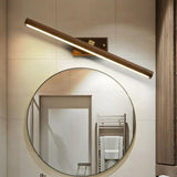 Minimalist Wooden Linear Bathroom Mirror Light
