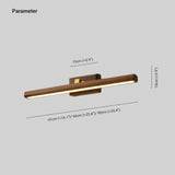 Minimalist Wooden Linear Bathroom Mirror Light