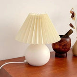 Rattan Paper Pleated Natural Table Lamp - Clowas