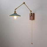 Antique Gold Wall Light with Brass Long Arm
