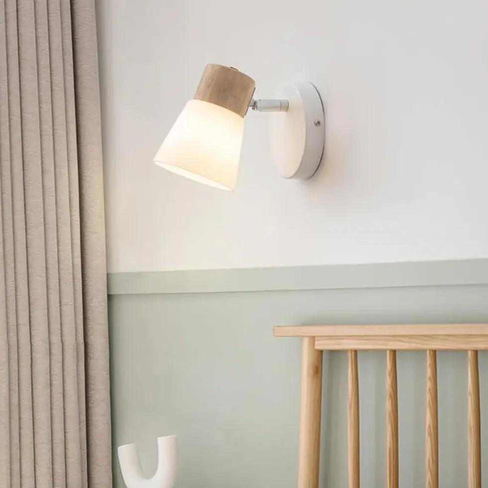 Minimalist Wooden Glass Led Wall Light