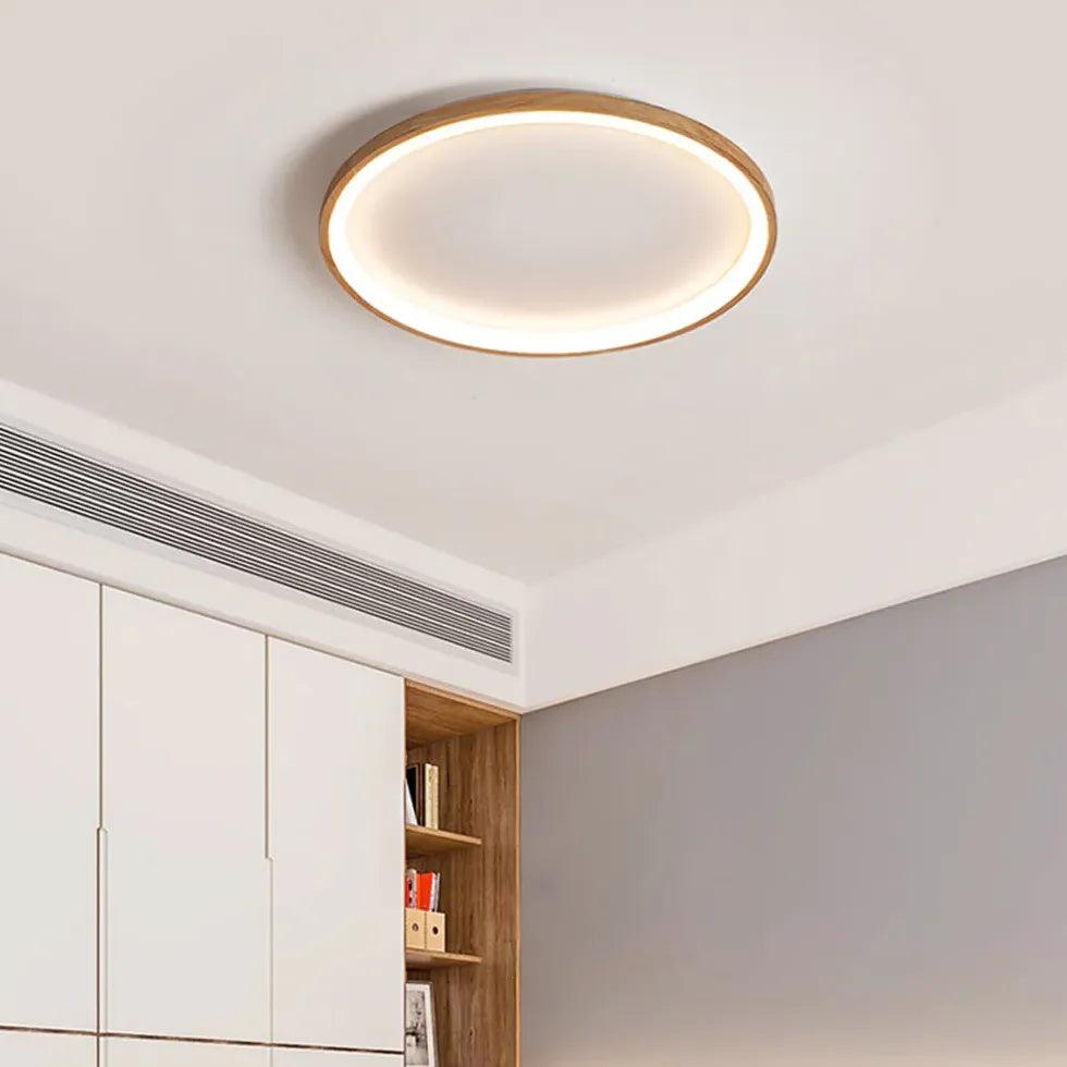 Depression Neutral Modern Wooden Flush Ceiling Lights - Clowas