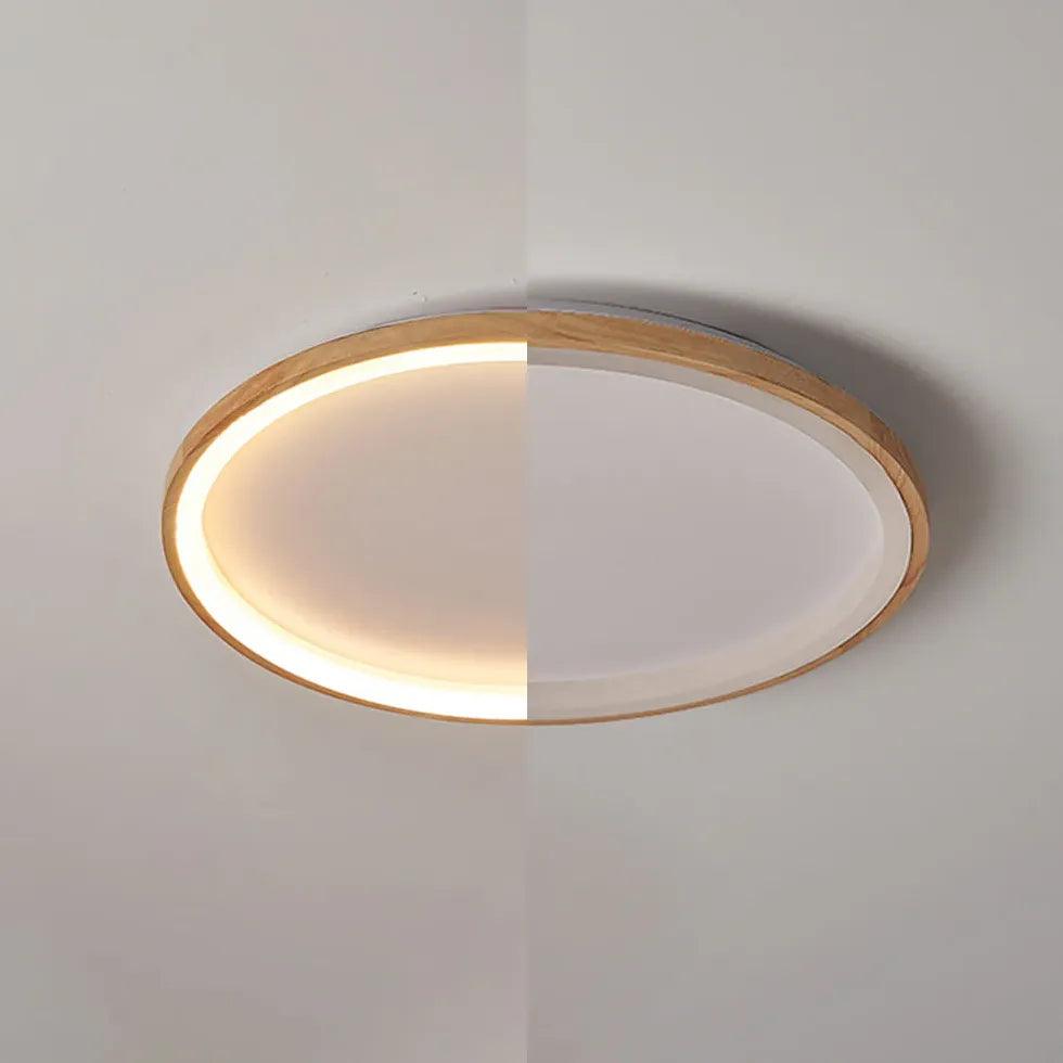 Depression Neutral Modern Wooden Flush Ceiling Lights - Clowas