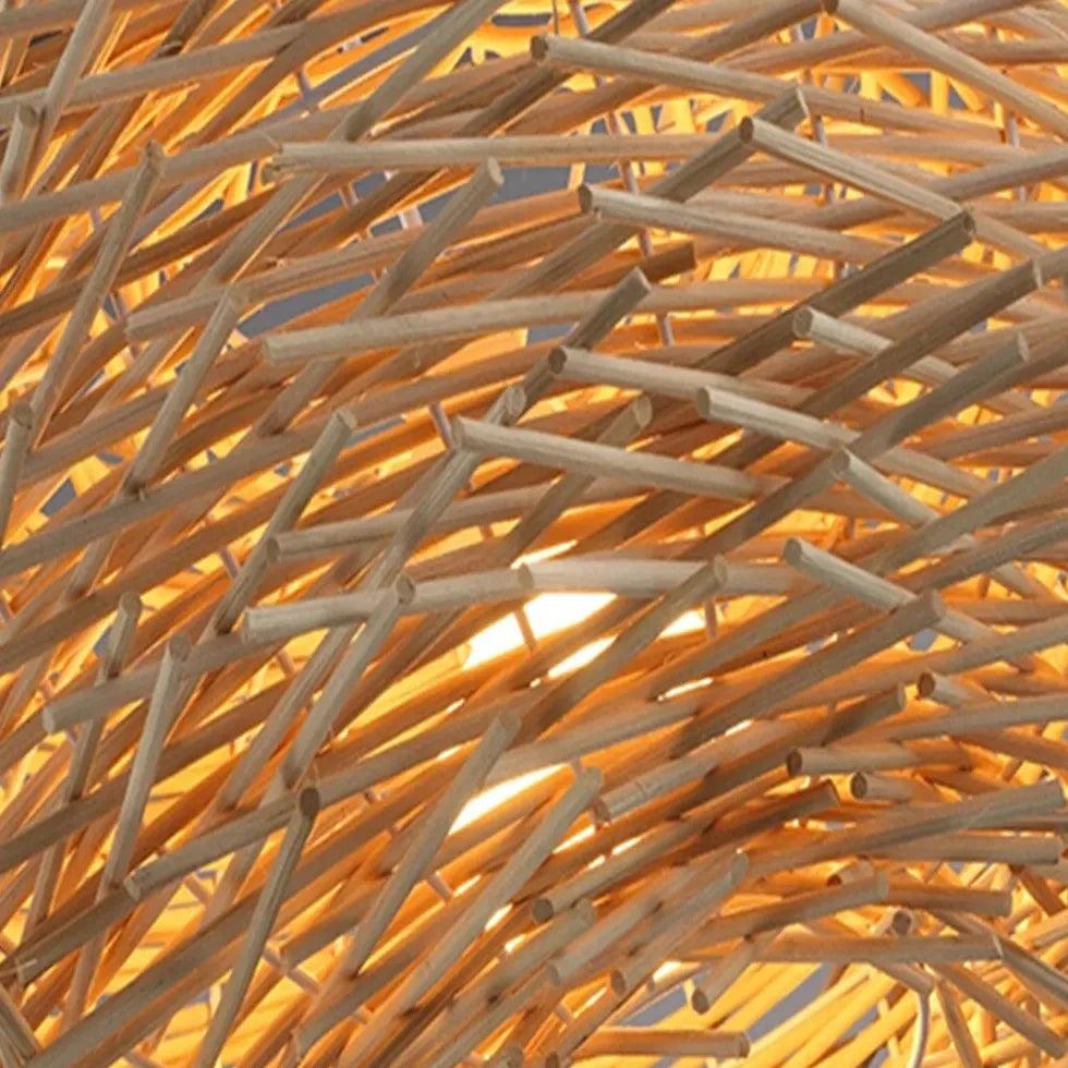 Wooden Stick Spherical Dining Room Pendant Light - Clowas