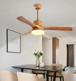 Modern LED Wooden Ceiling Fan Light for Dining Room