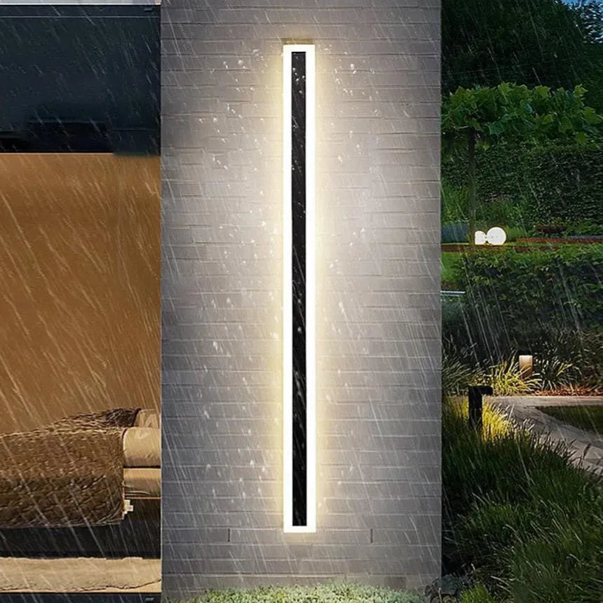 Outdoor Black Linear Wall Light Waterproof Motion Sensor for Porch