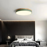Nordic Round Flush Ceiling Light Dimmable Metal for Bedroom