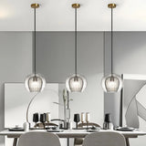 Modern Glass Ball Pendant Light Dimmable for Dining Room