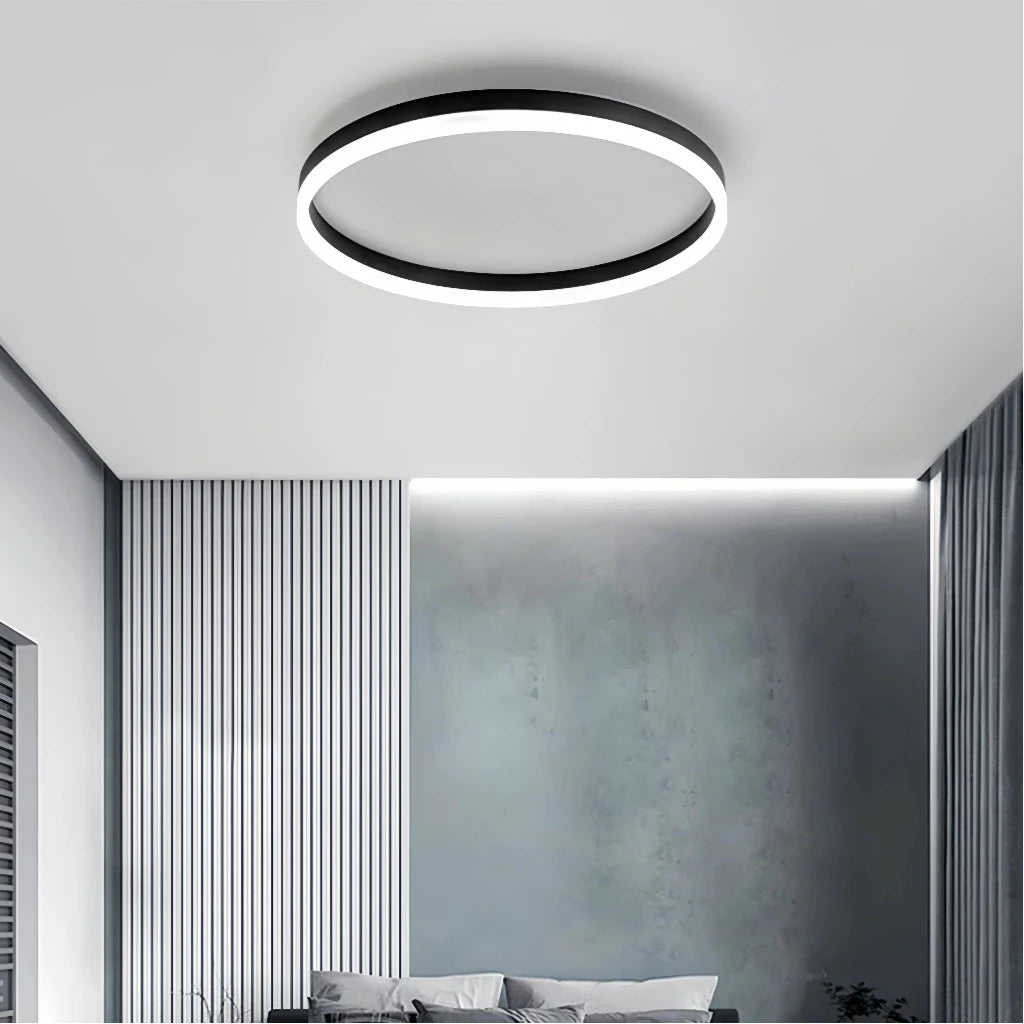 Minimalist Ring Flush Mount Ceiling Light Dimmable for Bedroom