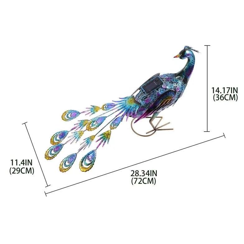 Peacock Lawn Light Art Solar Garden Light - Clowas