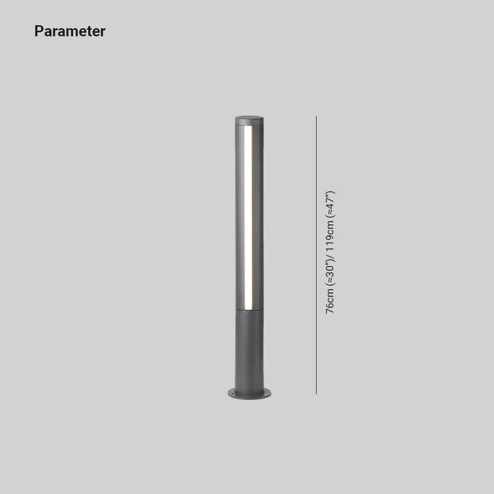 Large Cylinder Led Black Bollard Lights - Clowas